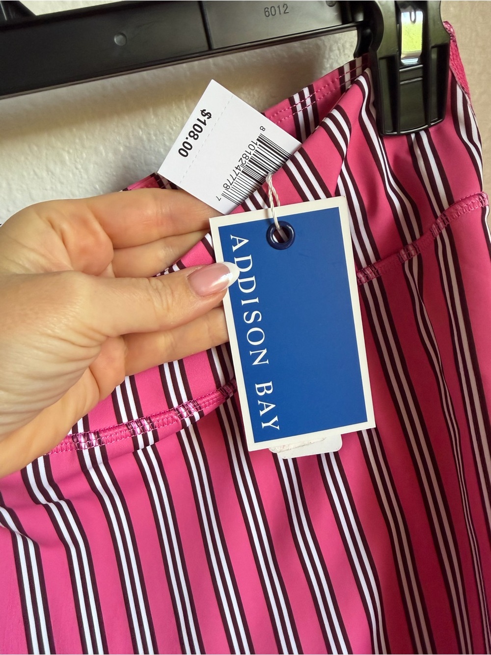 NWT Addison Bay FLOUNCE SKORT ROSE/LACQUER STRIPE Tennis Sz M - Picture 12 of 12